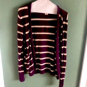 Purple and white sweater